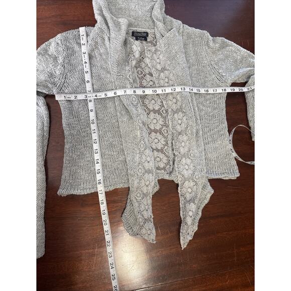 Lucky Brand Womens Sheer Lace Boho Cardigan Size XL Indie Fairy Grunge Open - Picture 6 of 9